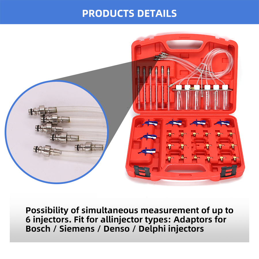 Auto Repair Tools Diesel Diagnostic Injector Flow Test Adaptor Set Meter Cylinder Common Rail Adaptor Fuel Tester Set