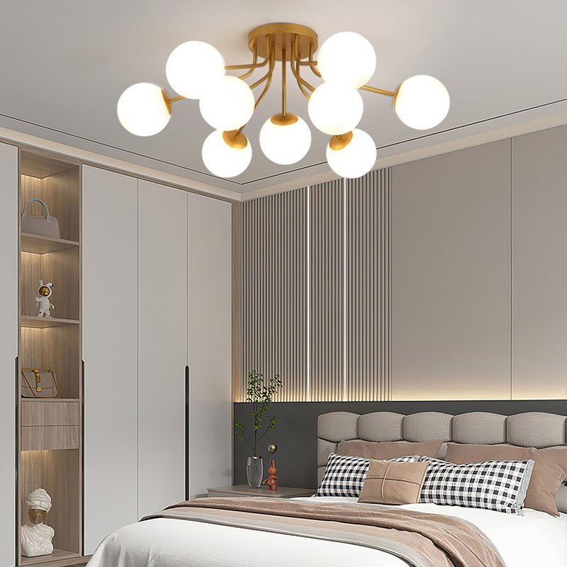 Iron clear Ball Glass Lamps Guangdong Chandelier Pendant Light for Bedroom Living Room