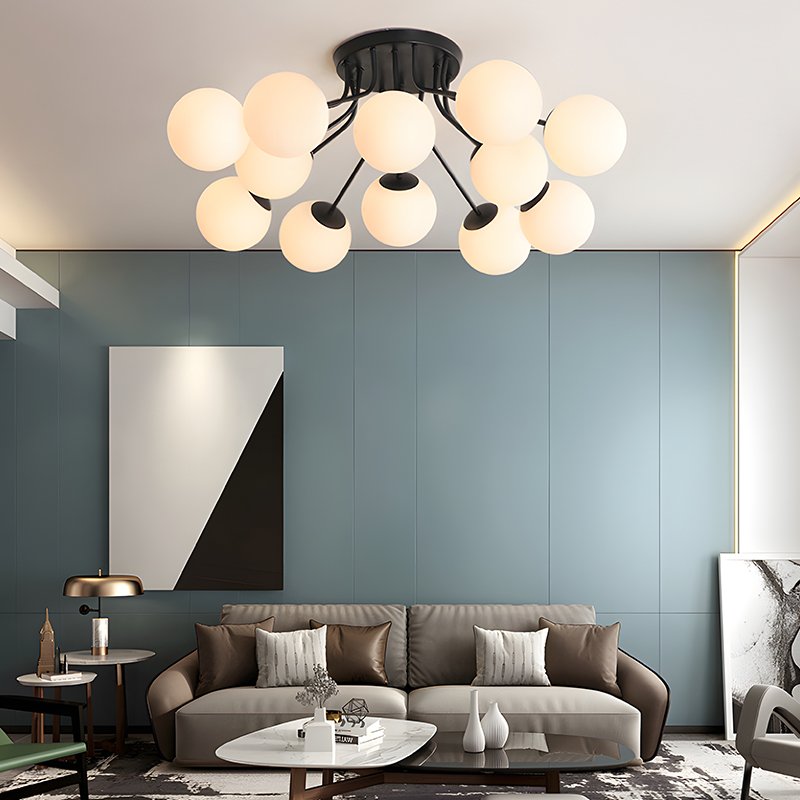 Iron clear Ball Glass Lamps Guangdong Chandelier Pendant Light for Bedroom Living Room