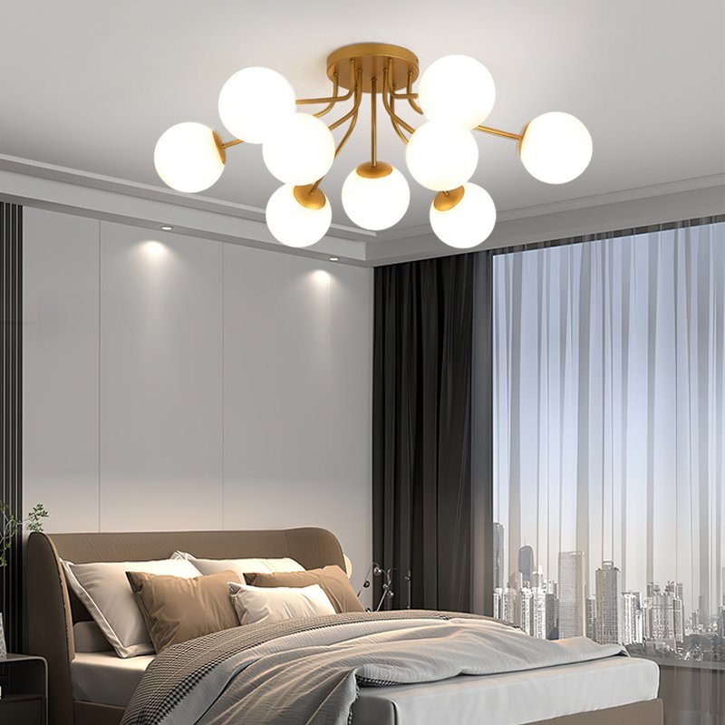 Iron clear Ball Glass Lamps Guangdong Chandelier Pendant Light for Bedroom Living Room