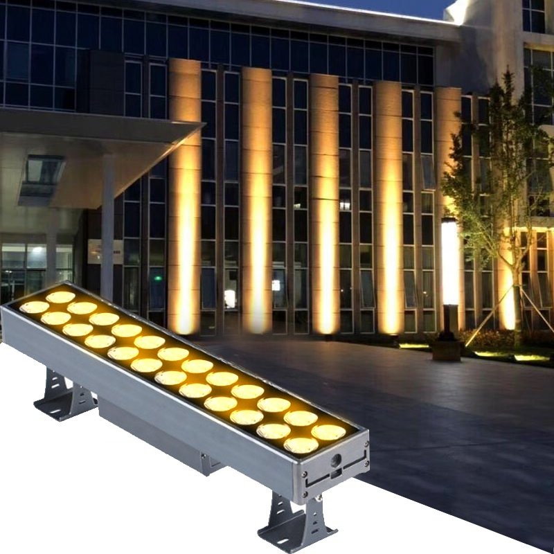 48W DMX Facade Led Wall Washer Spotlight AC220V Warm White Dimmable Exterior Floodlight Outdoor Architectural Landscape Lighting
