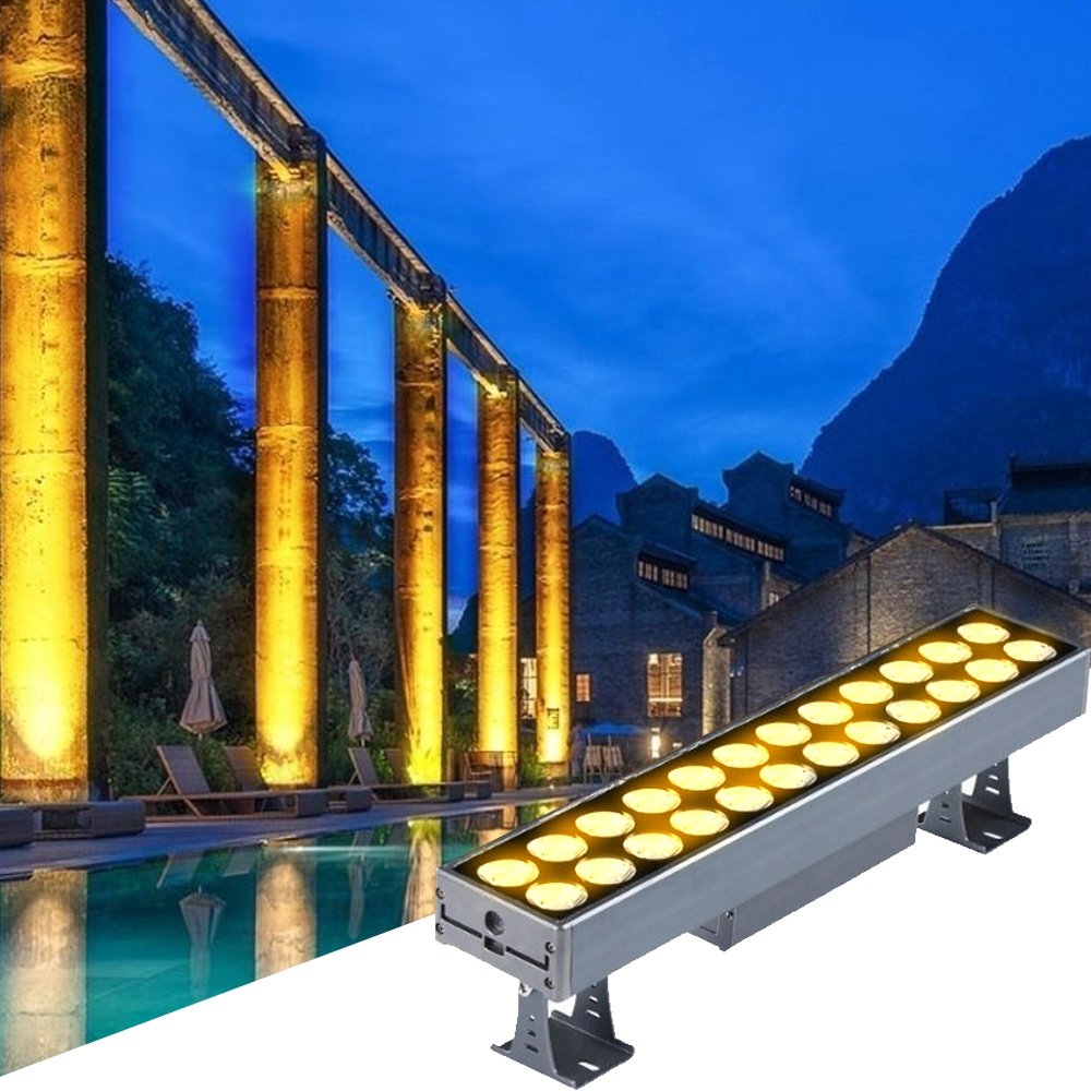 48W DMX Facade Led Wall Washer Spotlight AC220V Warm White Dimmable Exterior Floodlight Outdoor Architectural Landscape Lighting
