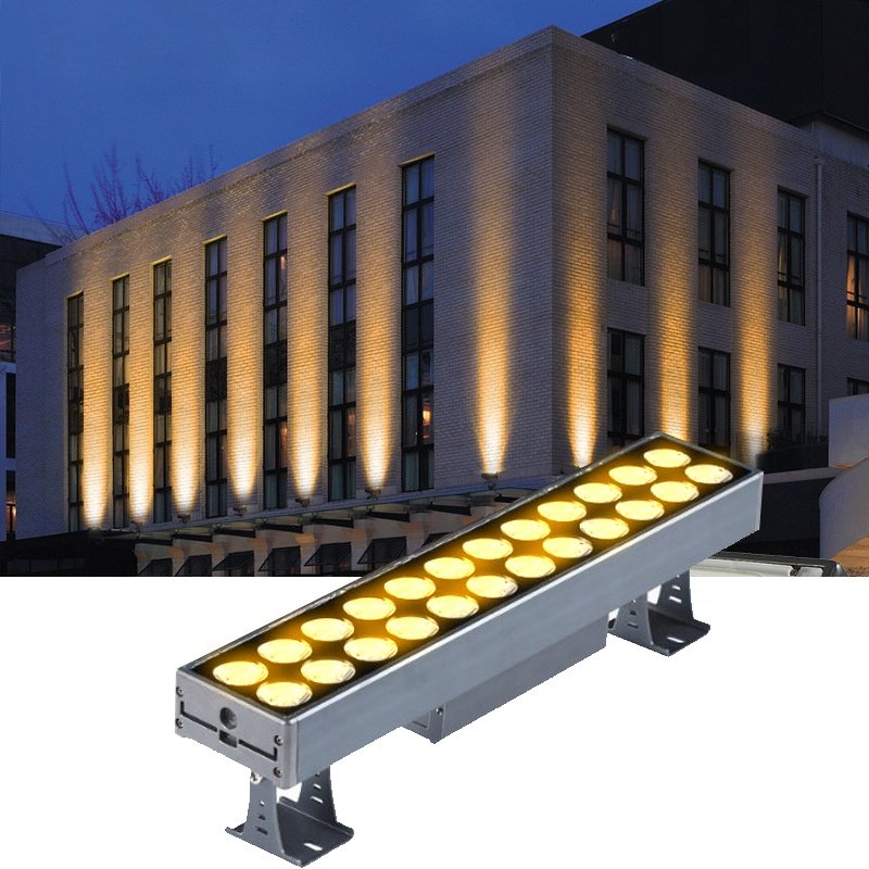 48W DMX Facade Led Wall Washer Spotlight AC220V Warm White Dimmable Exterior Floodlight Outdoor Architectural Landscape Lighting
