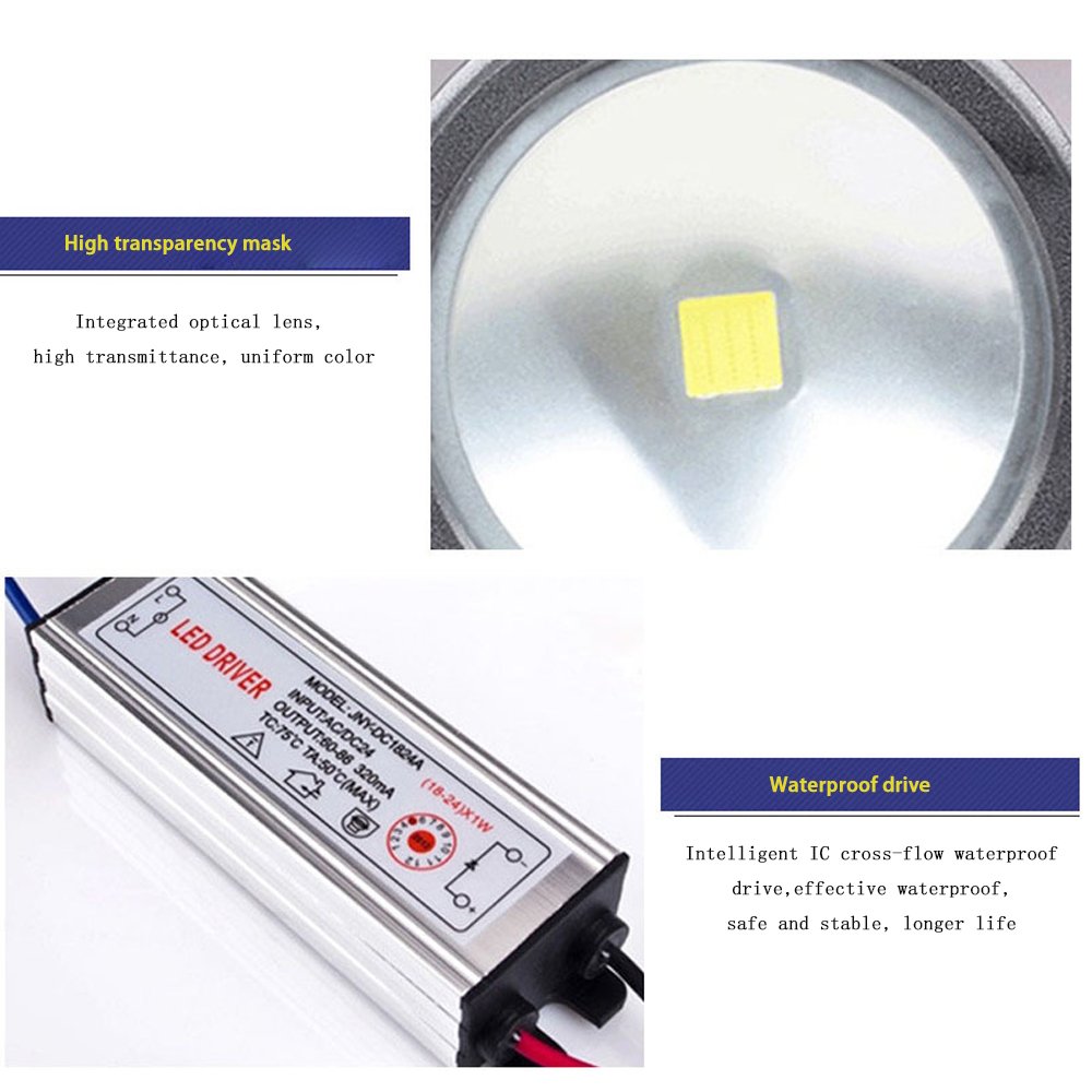 100W LED Outdoor Waterproof Round Super Bright COB Projection Light Exterior Wall Landscape Garden Lawn Light Tree Light