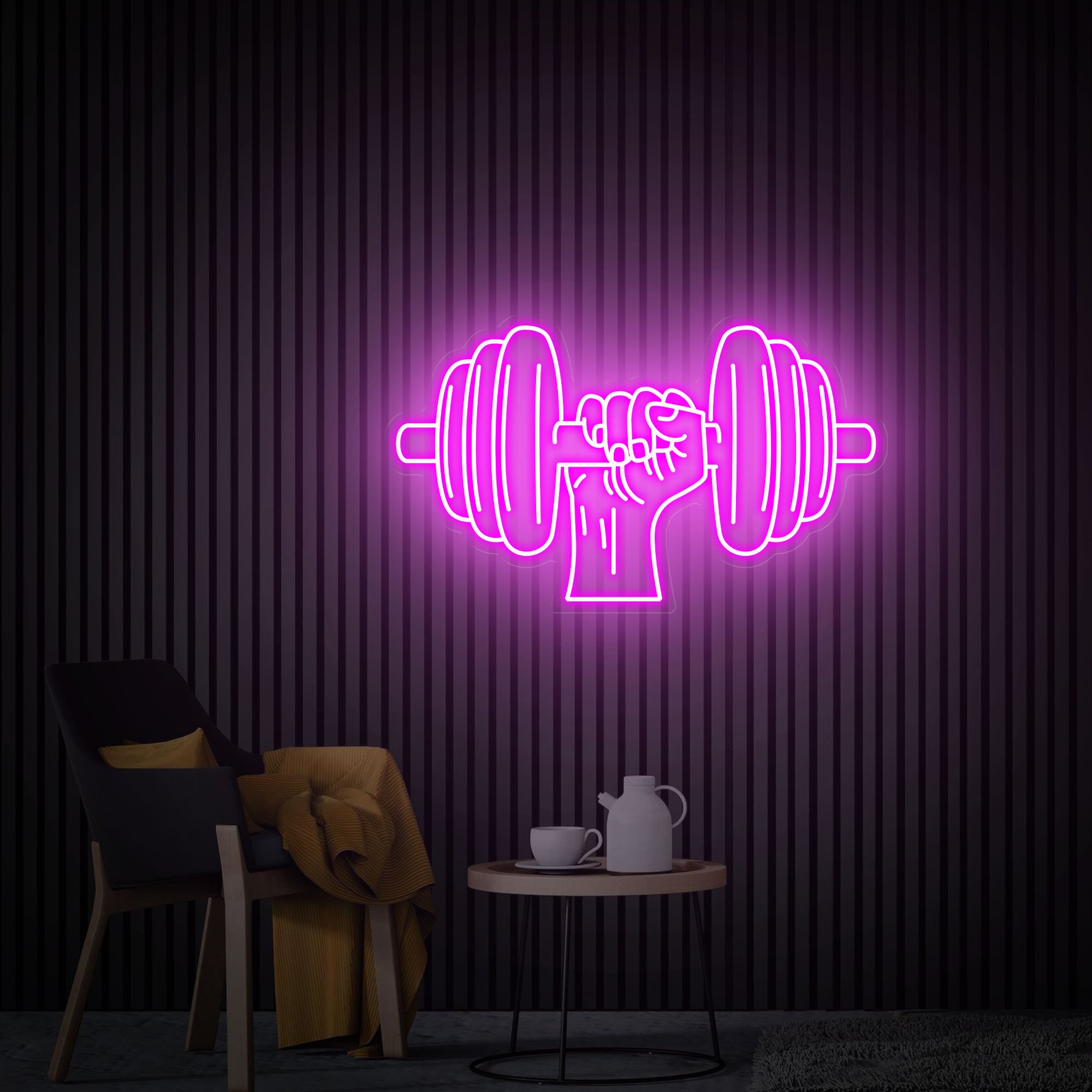 Dumbell Neon Sign Lifting Dumbbells Led Light, Home Gym Neon Sign Custom Gym Sign Fitness Wall Art Wall Decor Gift for Boyfriend