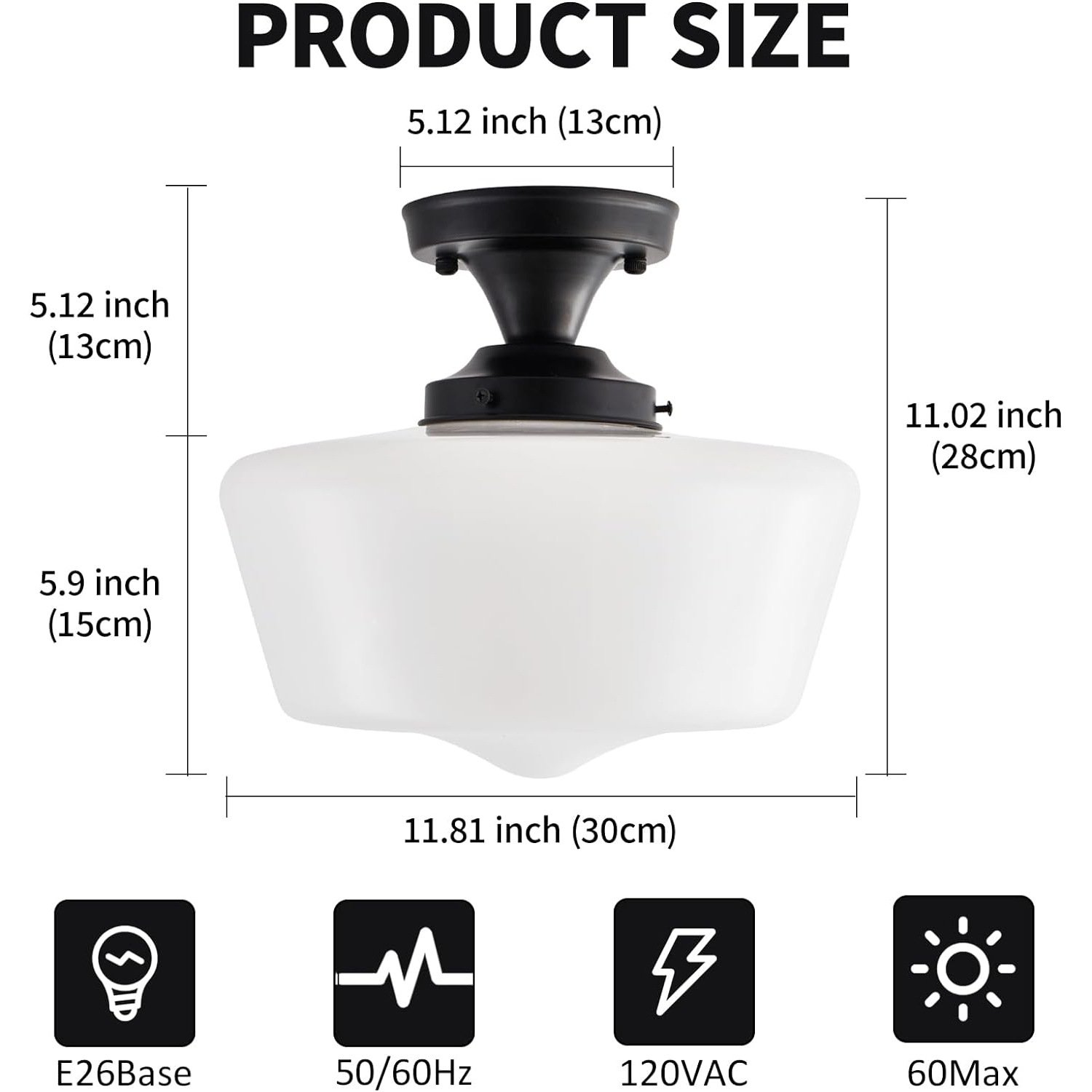 Vintage LED Flush Mount Ceiling Light Home Bedroom Living Room Opal Glass Lamp Shades Iron Base Switch Control Indoor Lighting