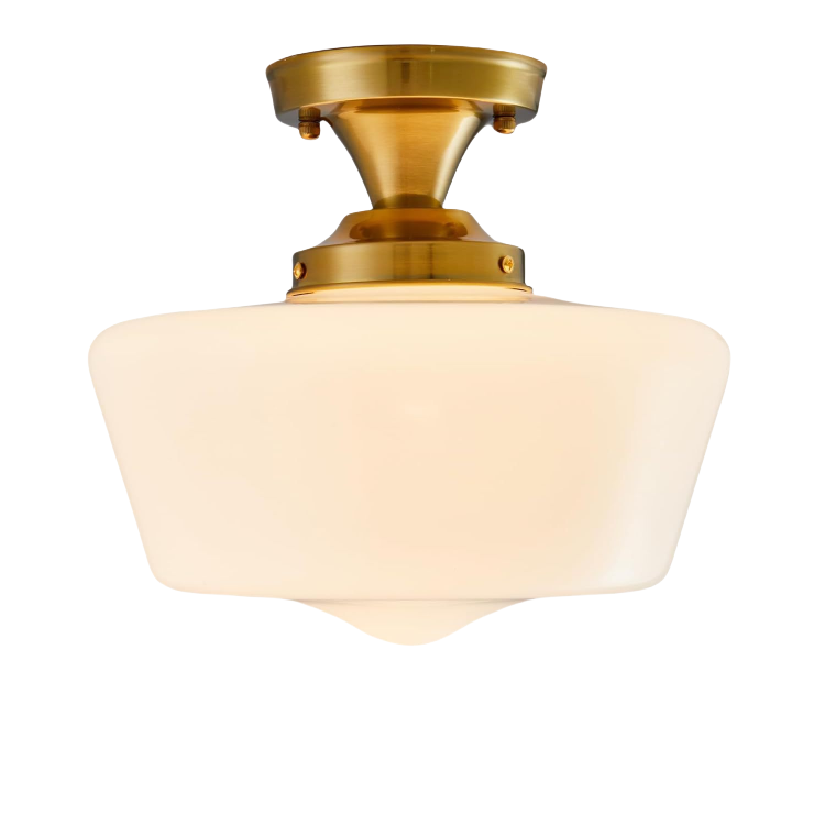 Vintage LED Flush Mount Ceiling Light Home Bedroom Living Room Opal Glass Lamp Shades Iron Base Switch Control Indoor Lighting