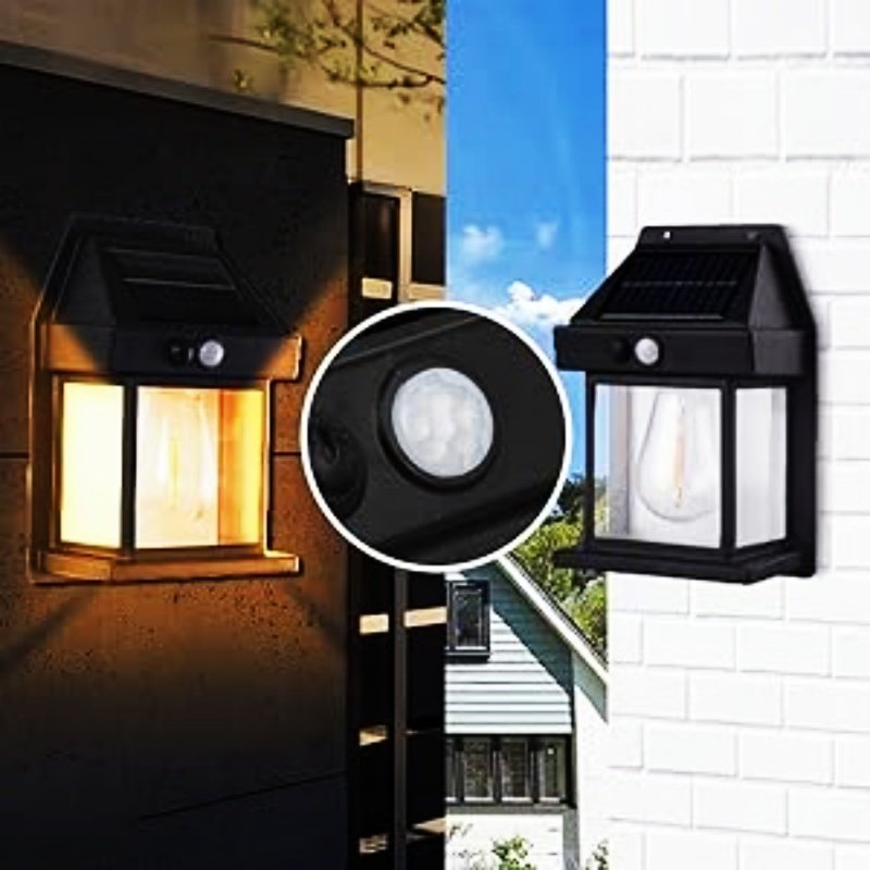 2024 Hot Style Outdoor Motion Sensor Solar Wall Light IP65 Waterproof Tungsten Filament Lamp Induction Lamp