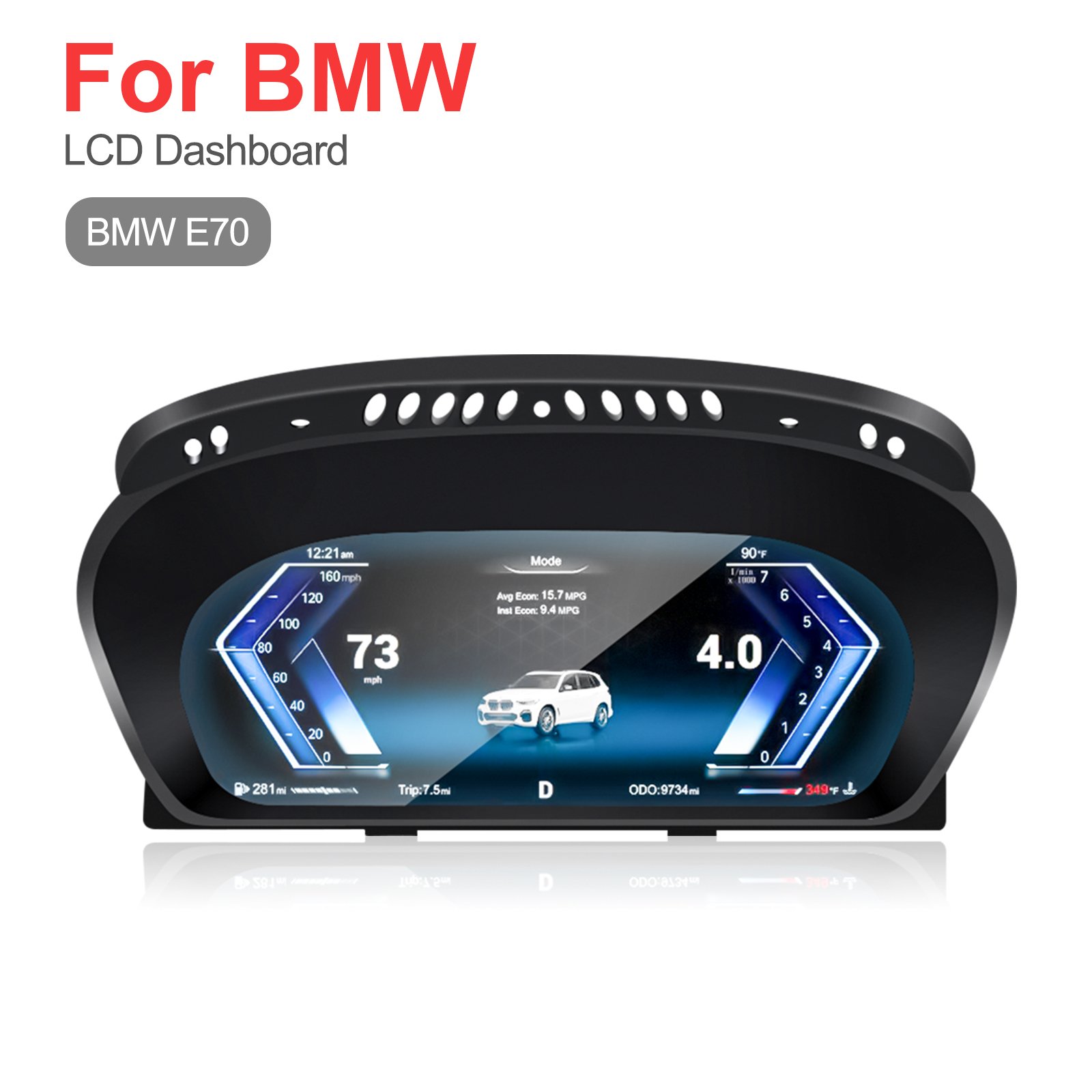 Navihua Speedometer Digital Instrument Cluster 12.3 Inch LCD Dashboard Auto Meter for BMW X5 E70 2006-2013