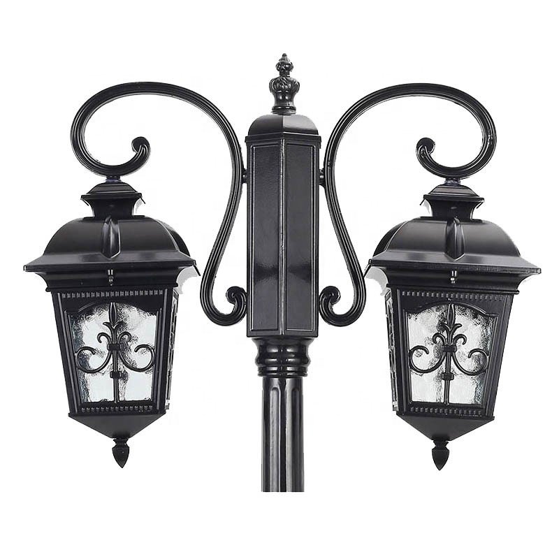 Manufacturer Pole Garden Outdoor Lamp Post Landscape Lamp European Solar Light Sensor Waterproof IP65 for Street Courtyard Lawn