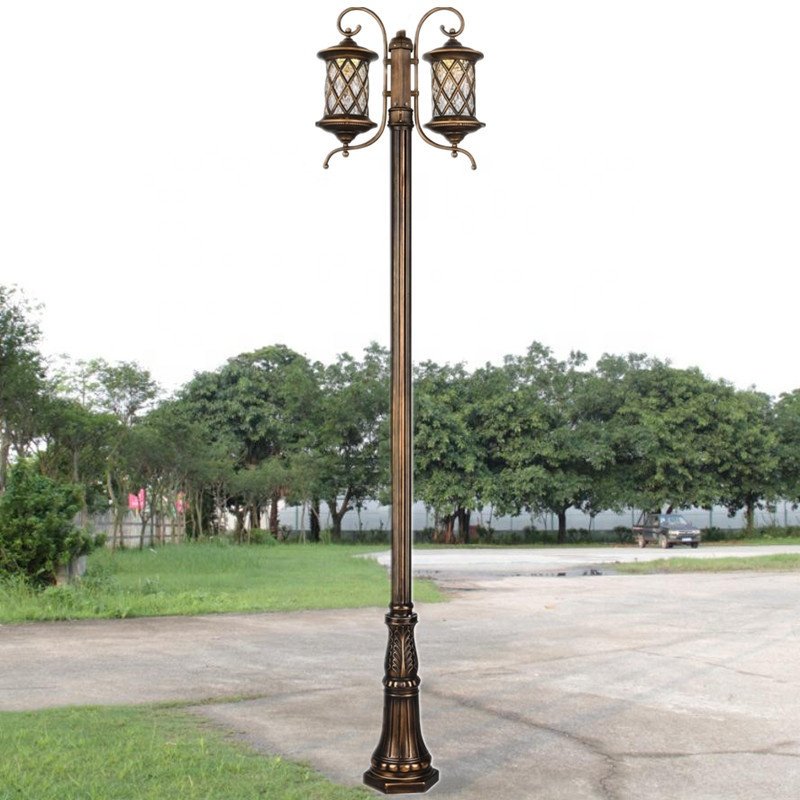 Manufacturer Pole Garden Outdoor Lamp Post Landscape Lamp European Solar Light Sensor Waterproof IP65 for Street Courtyard Lawn