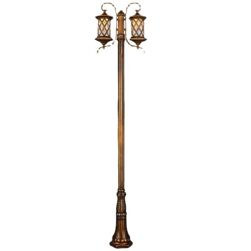 Manufacturer Pole Garden Outdoor Lamp Post Landscape Lamp European Solar Light Sensor Waterproof IP65 for Street Courtyard Lawn