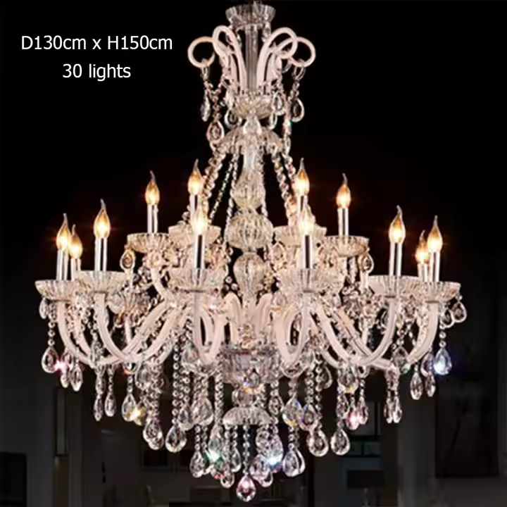 European Luxury Crystal Chandeliers Villa Duplex Building Living Room Hotel Decorative Candles Chandeliers