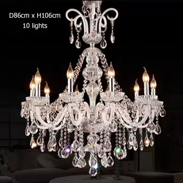 European Luxury Crystal Chandeliers Villa Duplex Building Living Room Hotel Decorative Candles Chandeliers