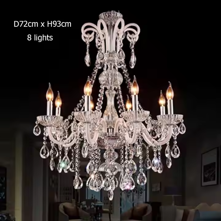 European Luxury Crystal Chandeliers Villa Duplex Building Living Room Hotel Decorative Candles Chandeliers
