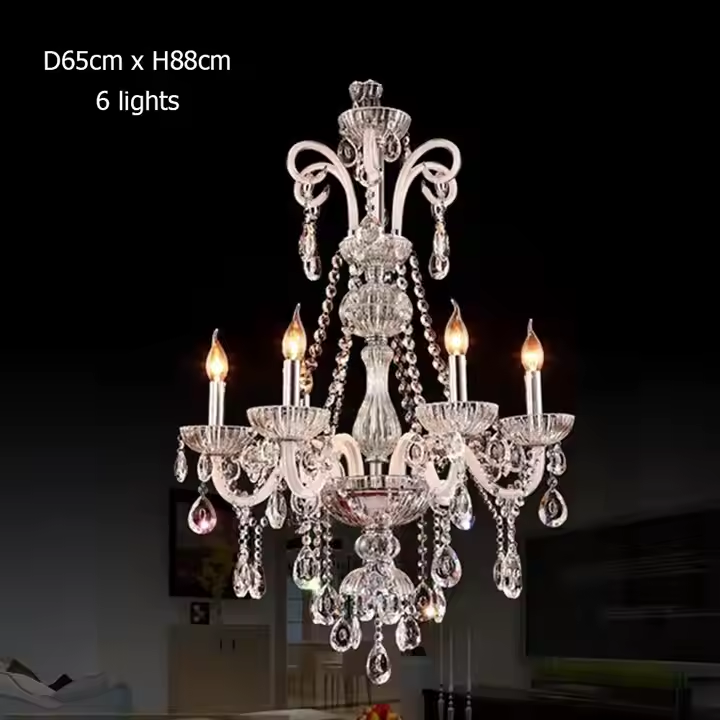 European Luxury Crystal Chandeliers Villa Duplex Building Living Room Hotel Decorative Candles Chandeliers