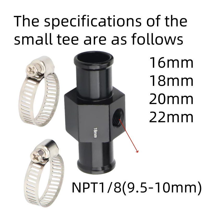 2-in-1 Horizontal Sunshade Waterproof LCD Oil Pressure Gauge Voltage Strap Water Pipe Connector for Small Cars