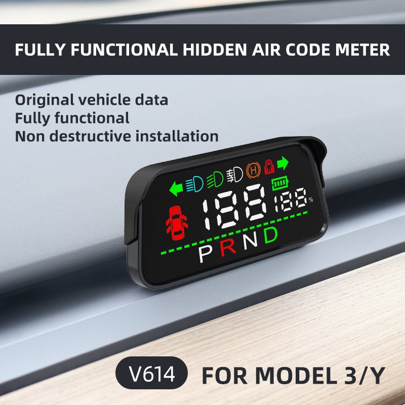 V614 Newest Head up Display Auto Hud Display OBD Speed Meter Auto Obd2 HUD for Model Y and Model X Car Head up Display Led HUD