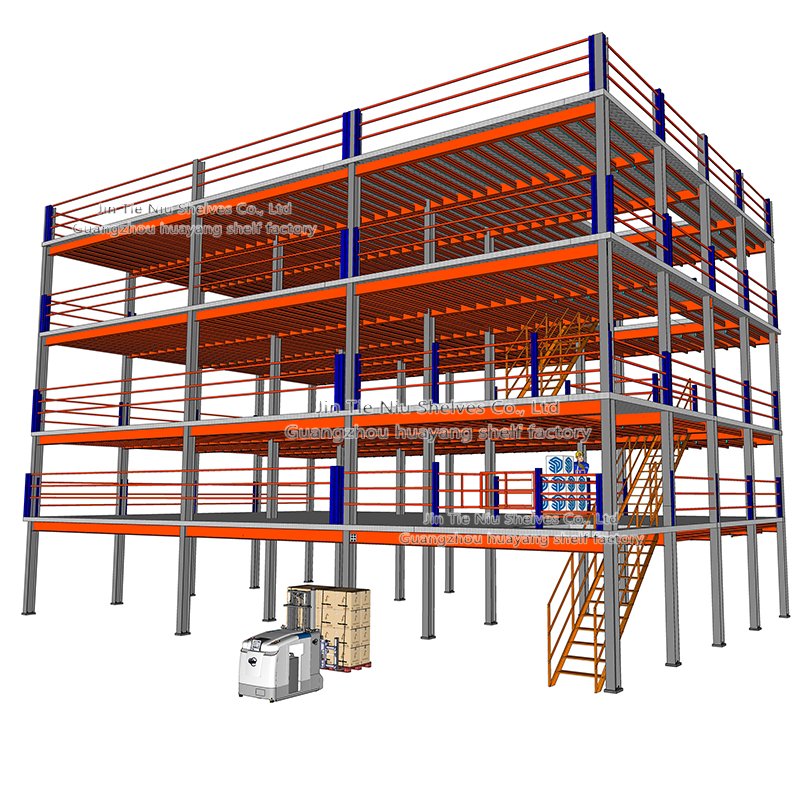 Sturdy Shelf Mezzanine Rack Lit Office Steel Structure Building Aluminum Qingdao Frame Mezzanine Floor for Tire Storage