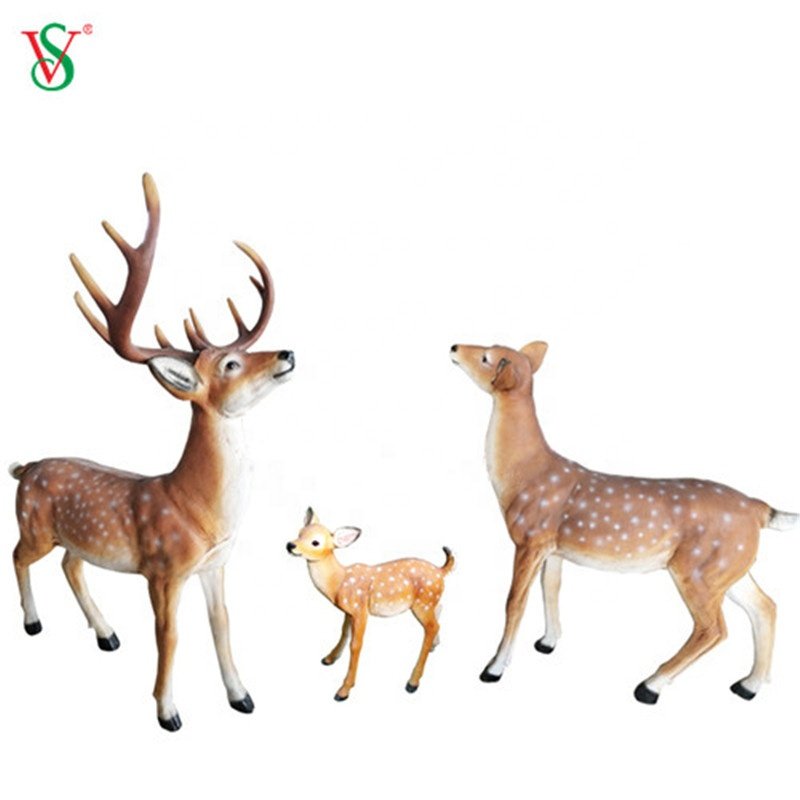 Lifesize LED 3D Deer Fiberglass Animal Statues for Window Display