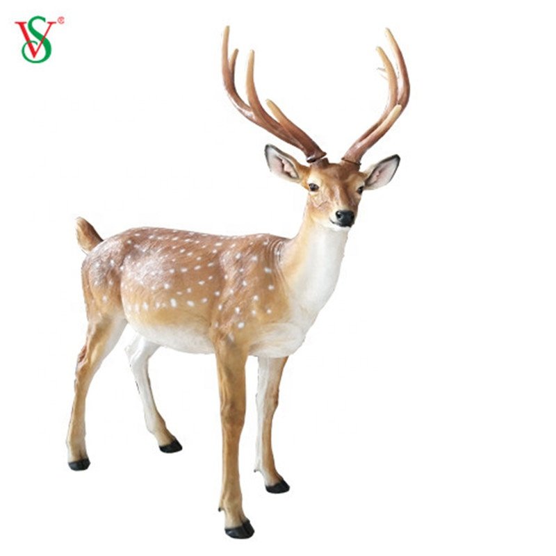 Lifesize LED 3D Deer Fiberglass Animal Statues for Window Display