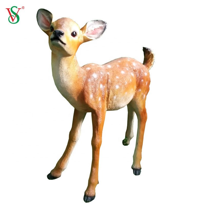 Lifesize LED 3D Deer Fiberglass Animal Statues for Window Display