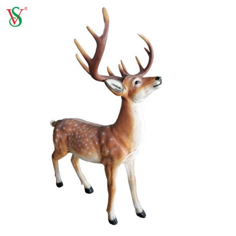 Lifesize LED 3D Deer Fiberglass Animal Statues for Window Display