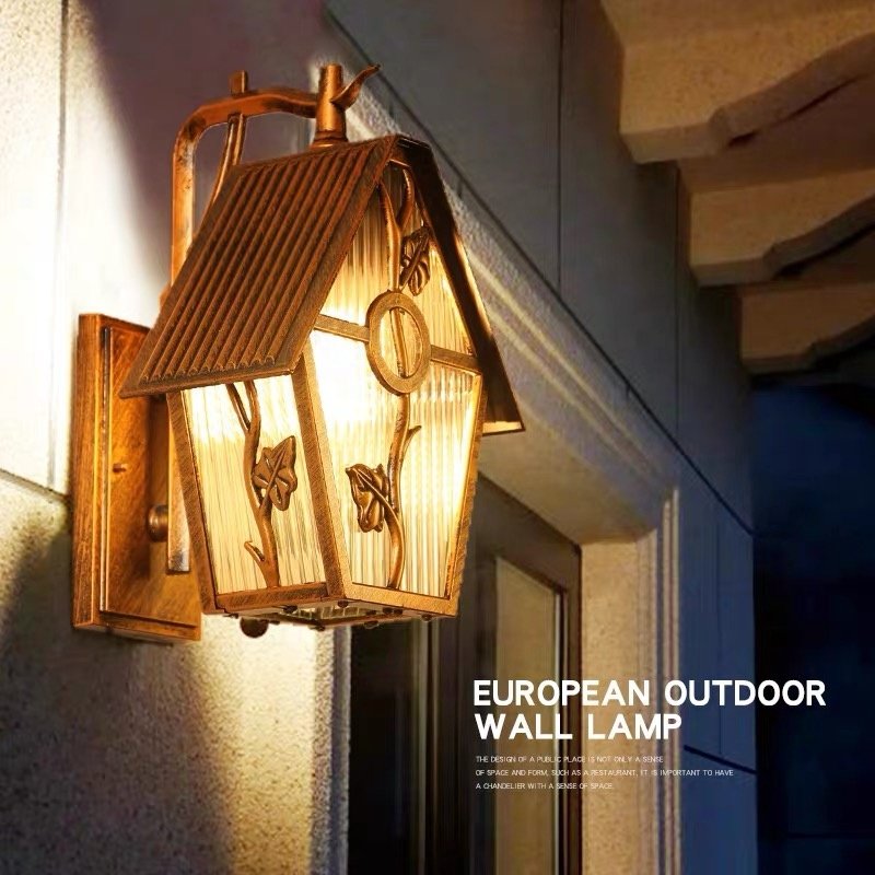 American Garden Guardrail Column Lantern Decoration Door Wall Lamp Landscape Outer Wall Balcony Wall Light for Home Outdoor