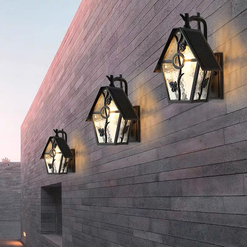 American Garden Guardrail Column Lantern Decoration Door Wall Lamp Landscape Outer Wall Balcony Wall Light for Home Outdoor