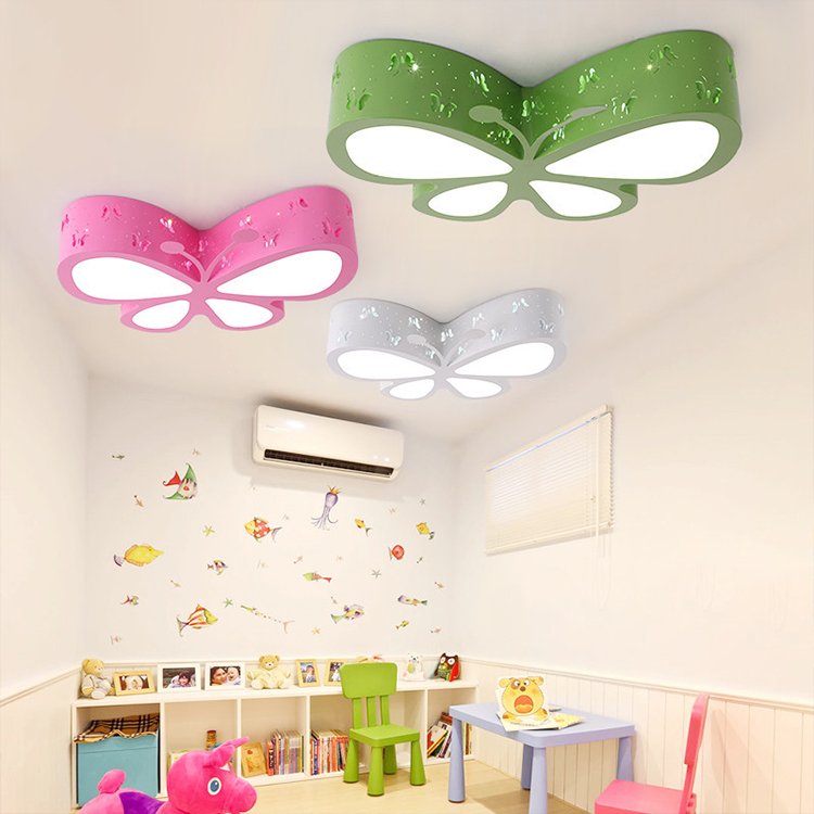 Cartoon butterfly LED Children's Room Ceiling Light Three Color Stepless Dimming Kindergarten Eye protection Ceiling Light
