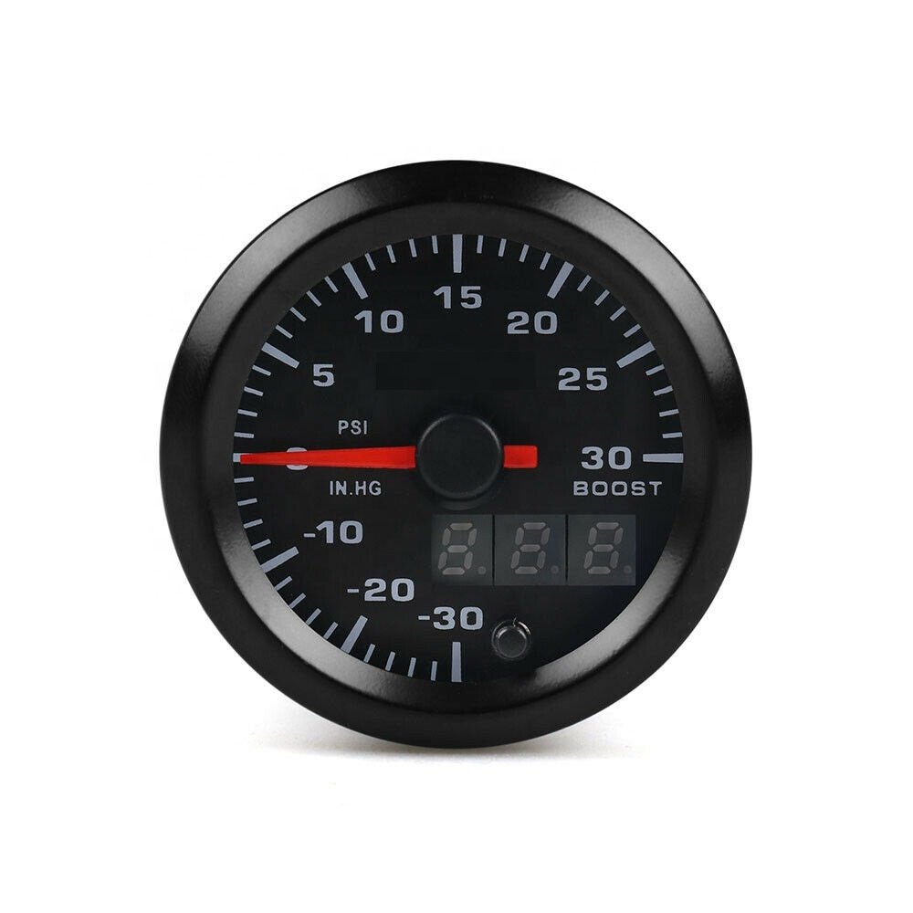 Ramainer 2" 52mm Digital & Pointer 7 Color LED -30~30 Car Boost Meter Psi Pressure Gauge