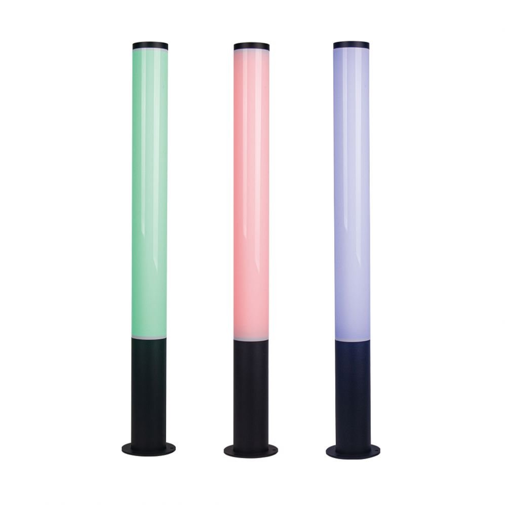 Landscape Outdoor Lawn Lamp Waterproof IP65 Driveway Yard Lighting Round Pole Street Post Top Light Led Solar Garden Light