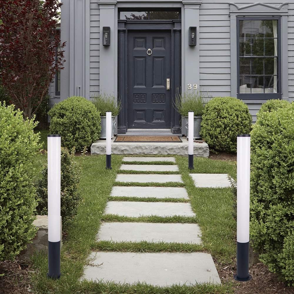 Landscape Outdoor Lawn Lamp Waterproof IP65 Driveway Yard Lighting Round Pole Street Post Top Light Led Solar Garden Light