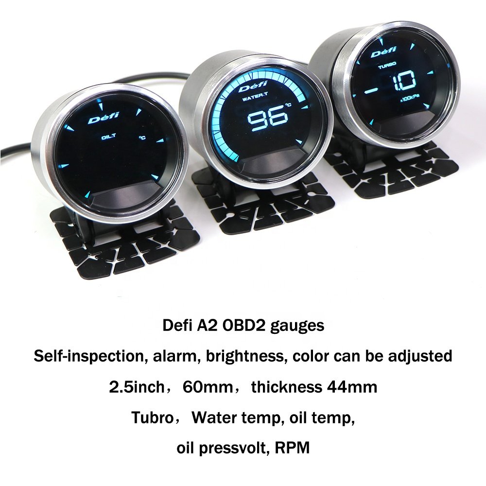 Need Controlle 7 Colors OBD2 Defi A2 Gauge 2.5inch Water Temp Oil Temp Turbo Oil Pressure Vacuum Volts Tachomeeter Meter