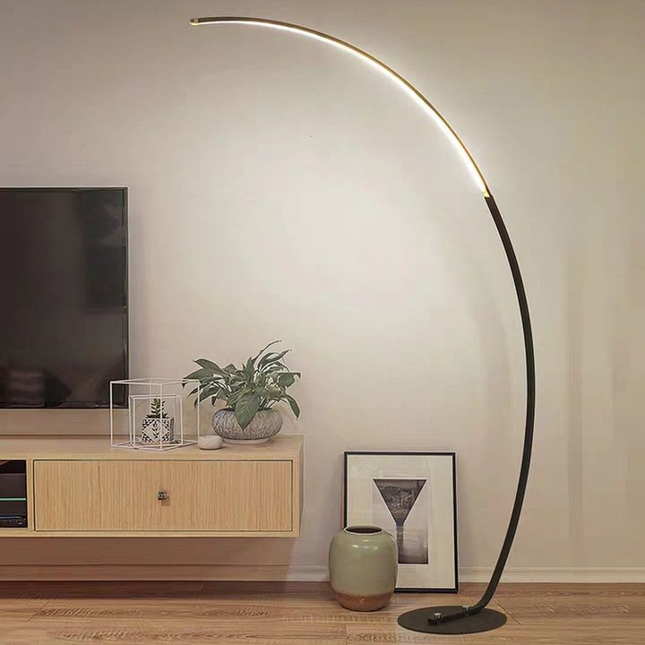 Aolier Nordic Arc Shape Floor Lamp Dimmable White Modern Minimalist Standing LED Floor Lamp