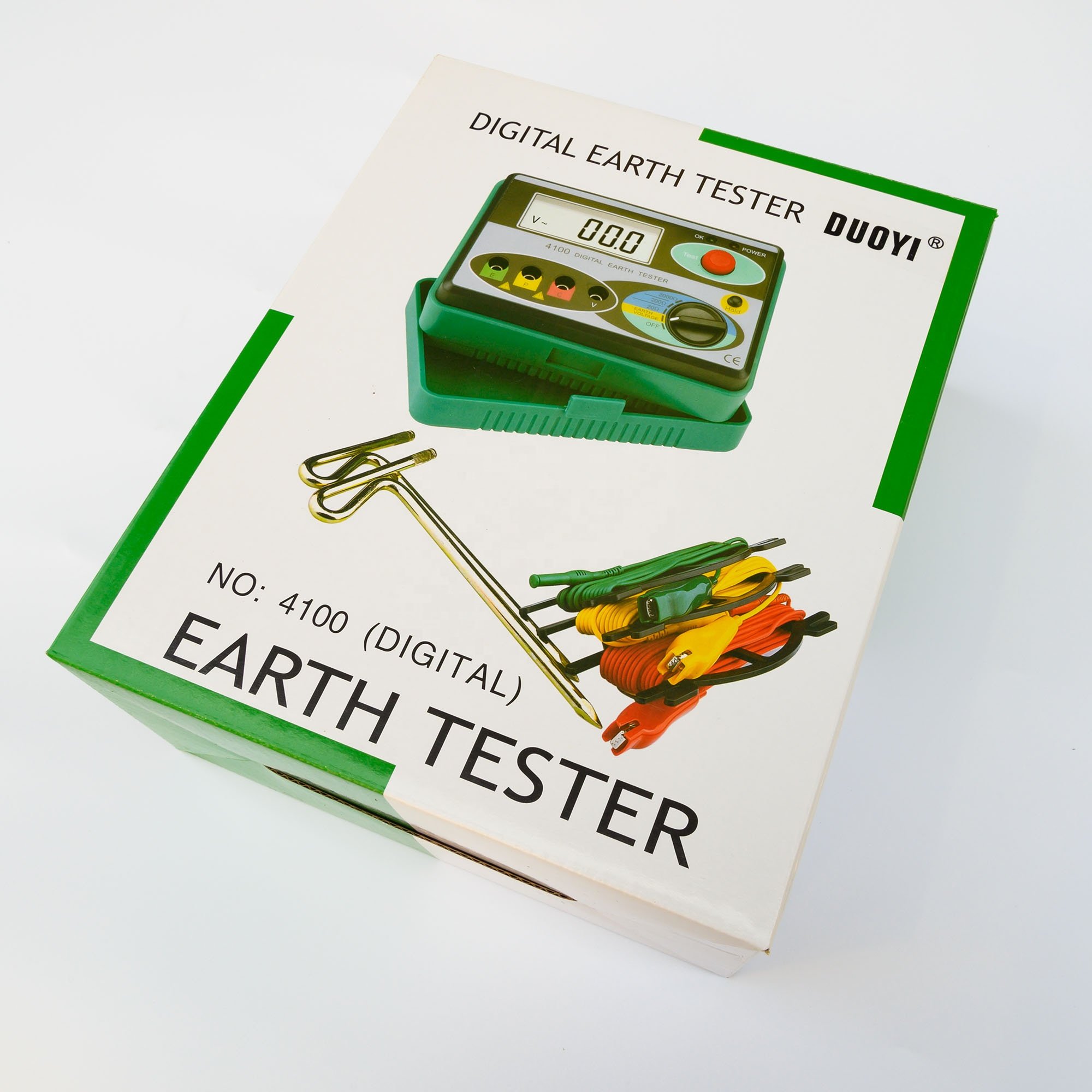 2024 Resistance Tester DY4100 Digital Earth Tester Ground Resistance Instrument Megohmmeter 0-2000 Ohm Higher Accuracy Meter
