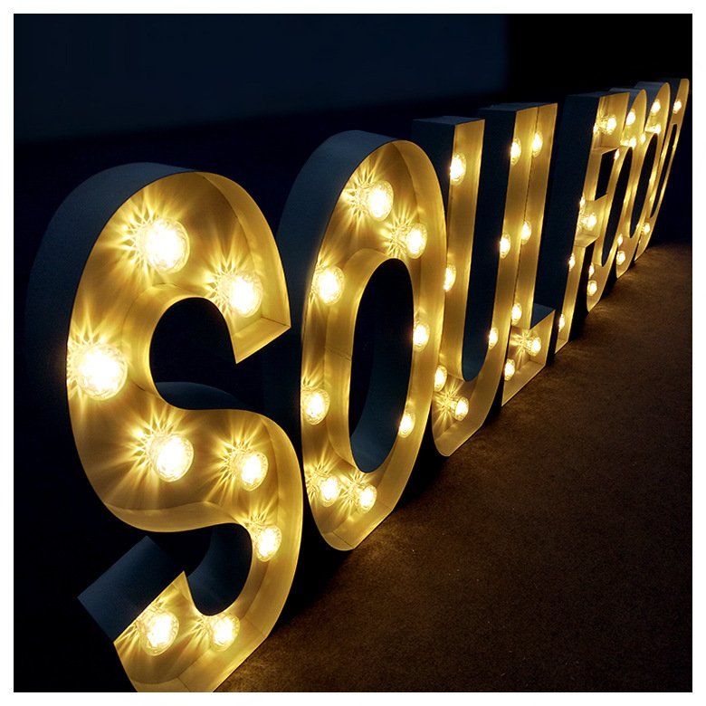Super Bright Outdoor Waterproof Metal Acrylic Large Light up Bulb Numbers Light up Marquee Letters 4ft Giant Bulb Letters