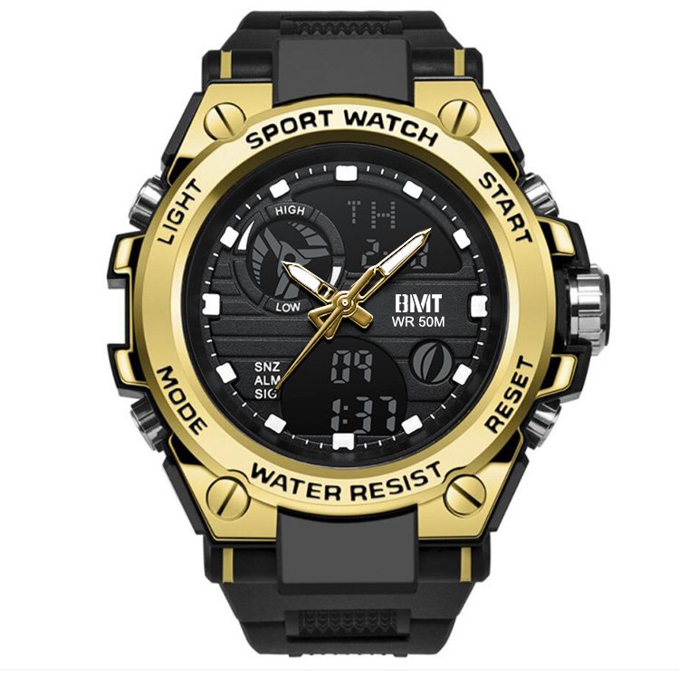 Fashion Men's Watches Sports Analog Digital Alarm Clock Lcd Digital Watches 5ATM Plastic Men Watches