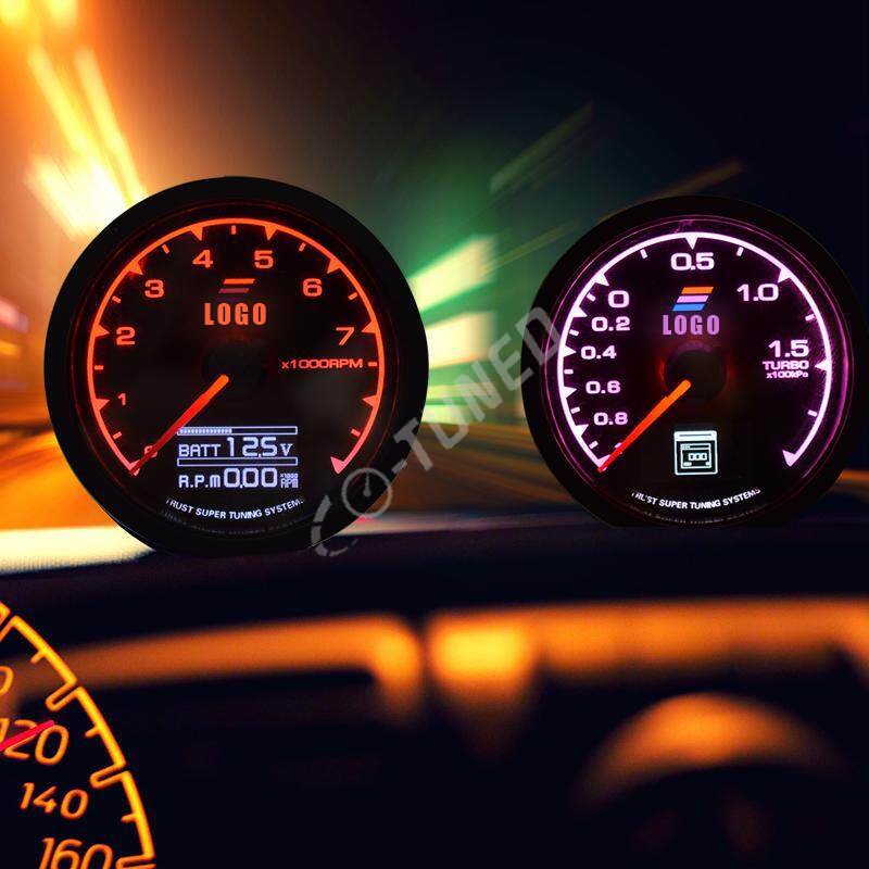 Gredd Water Temp Oil Pressure Gauge 7 Color Multi D/A LCD Digital Display Turbo Boost Car Gauge 2.5 Inch 62mm Water Temp Gauge
