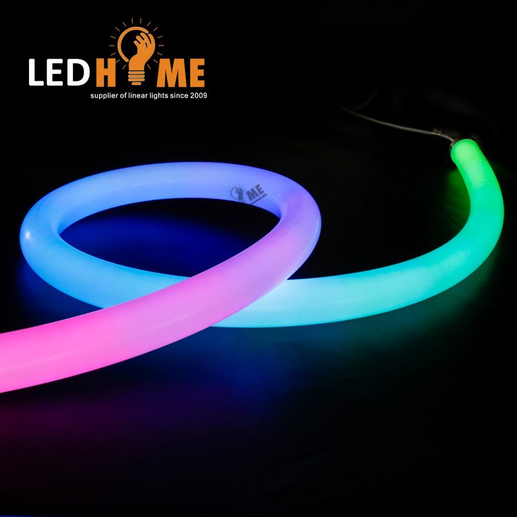 360 Degree Big Size 40MM Digital Neon Table Light 24V Flexible 12V Light Rgb Neon Rope Lights
