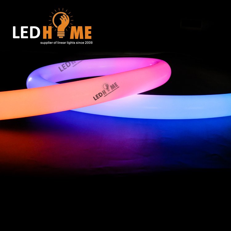 360 Degree Big Size 40MM Digital Neon Table Light 24V Flexible 12V Light Rgb Neon Rope Lights