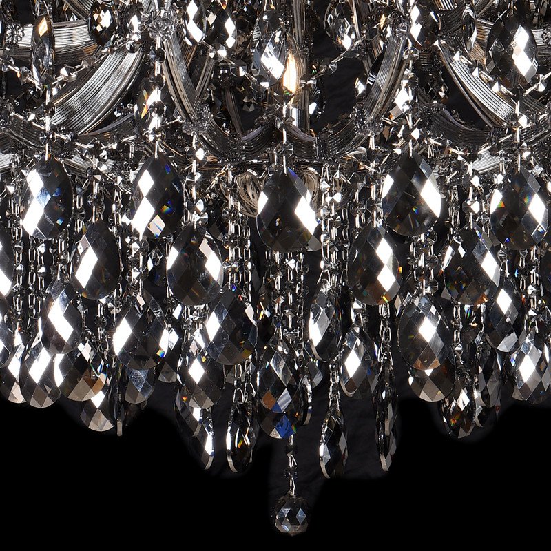 Hotel Vintage Wedding Smoke Grey Round Candle K9 Crystal Luxury Hanging Lighting Chandeliers