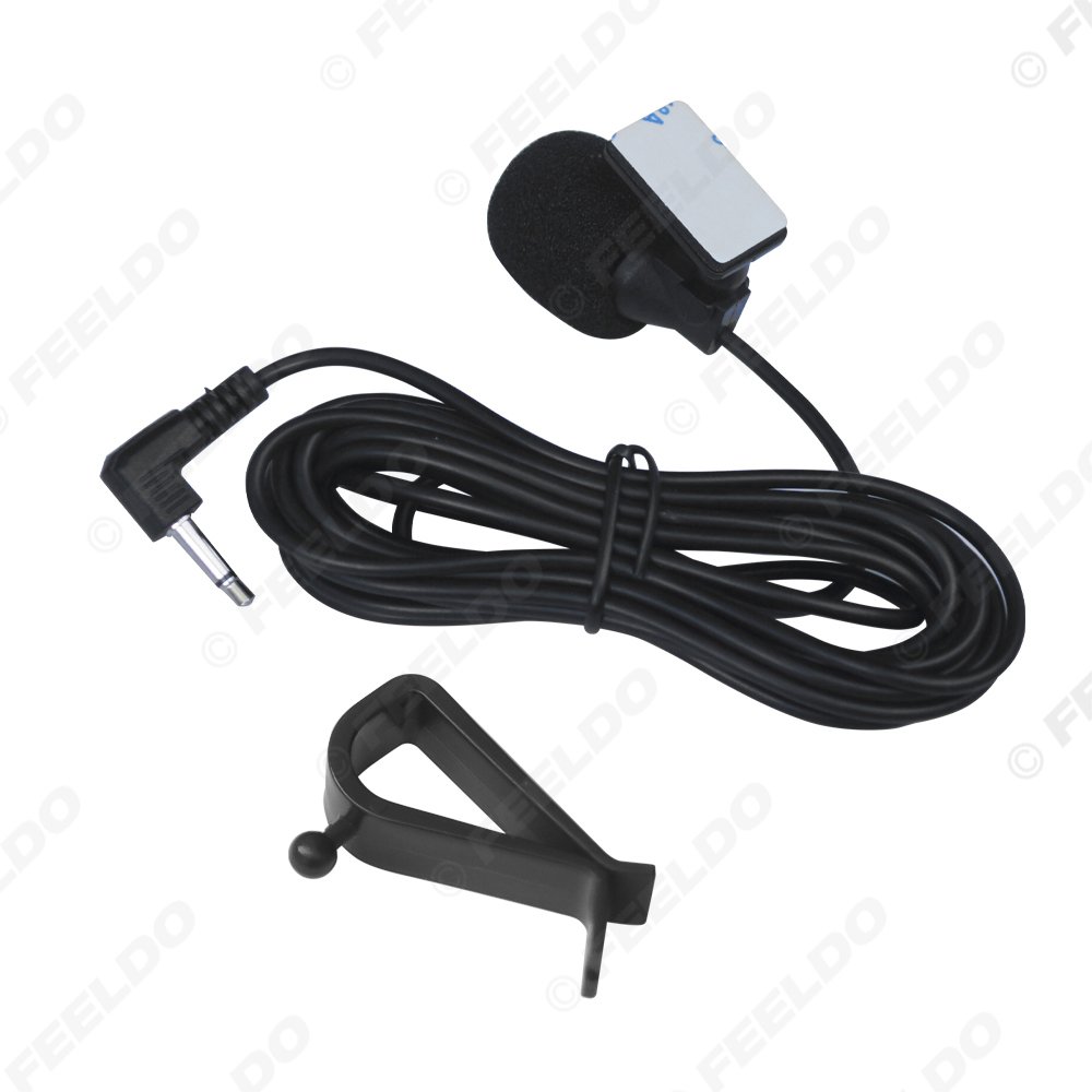 Auto Audio 3.5mm TRS Single Channel Microphone Clip-On for Car GPS Interior Handsfree Calls With Jack and 3M Cable Adapter