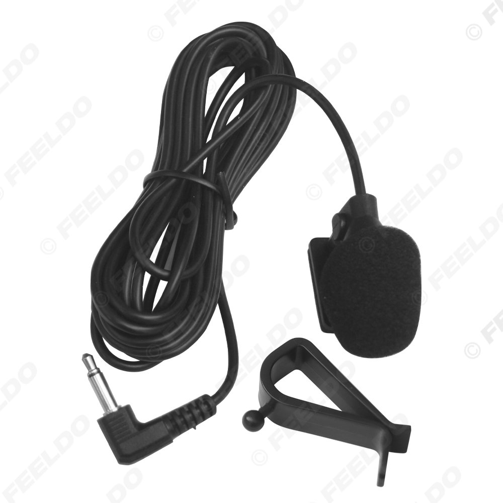 Auto Audio 3.5mm TRS Single Channel Microphone Clip-On for Car GPS Interior Handsfree Calls With Jack and 3M Cable Adapter
