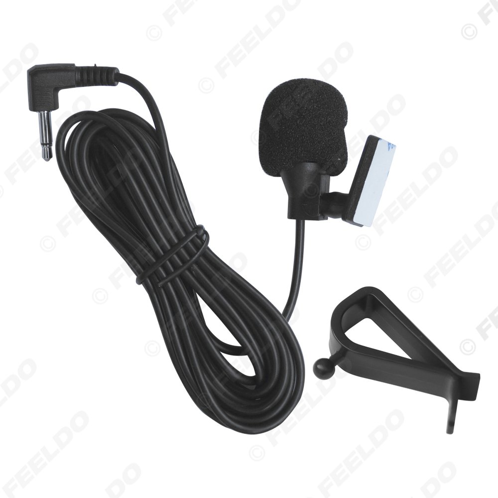 Auto Audio 3.5mm TRS Single Channel Microphone Clip-On for Car GPS Interior Handsfree Calls With Jack and 3M Cable Adapter