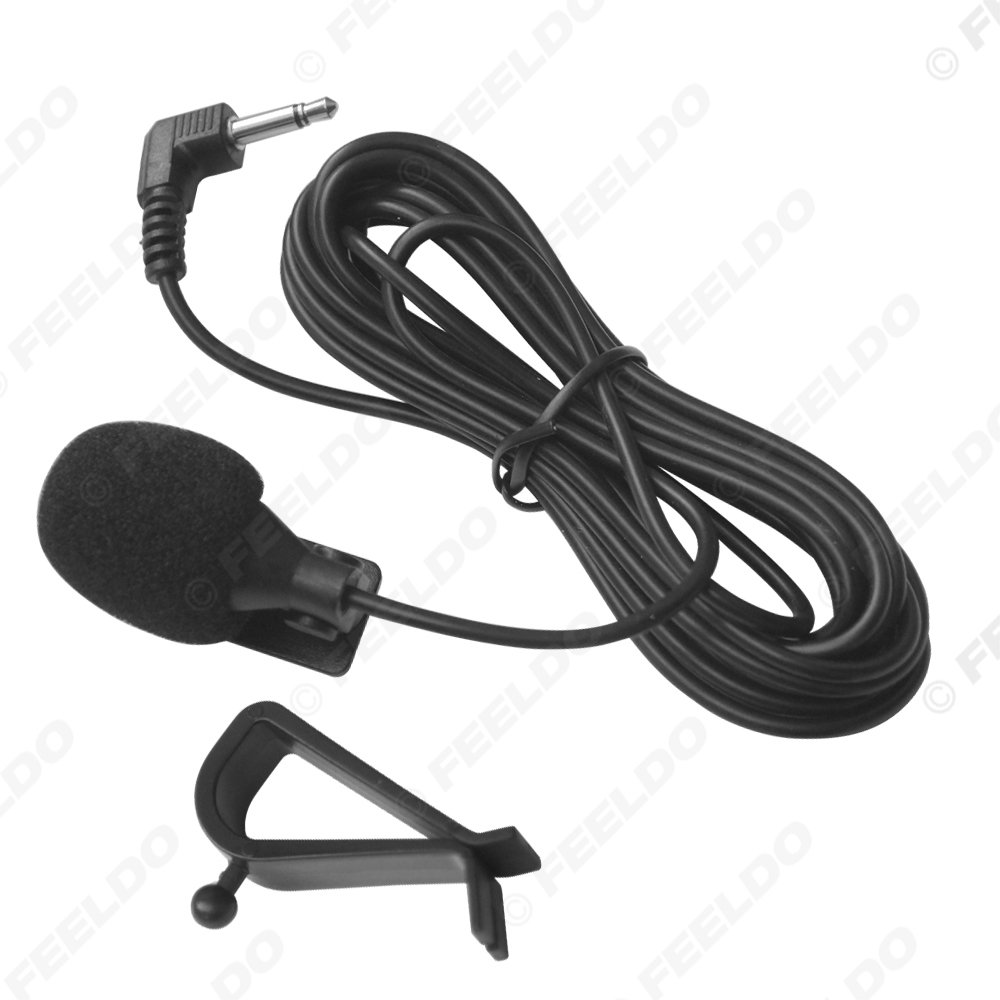Auto Audio 3.5mm TRS Single Channel Microphone Clip-On for Car GPS Interior Handsfree Calls With Jack and 3M Cable Adapter