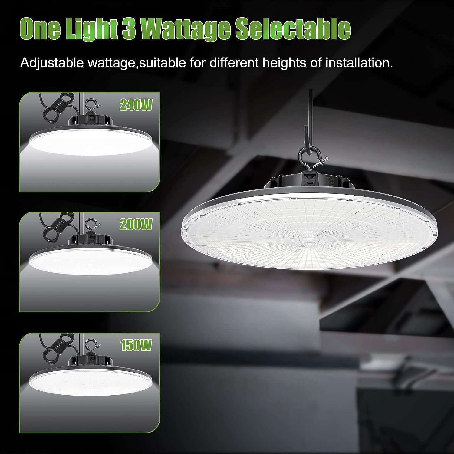 Industrial UFO LED High Bay Light Warehouse Shop Light Pendant Fixture with Aluminum Body 100W to 400W Range IP65