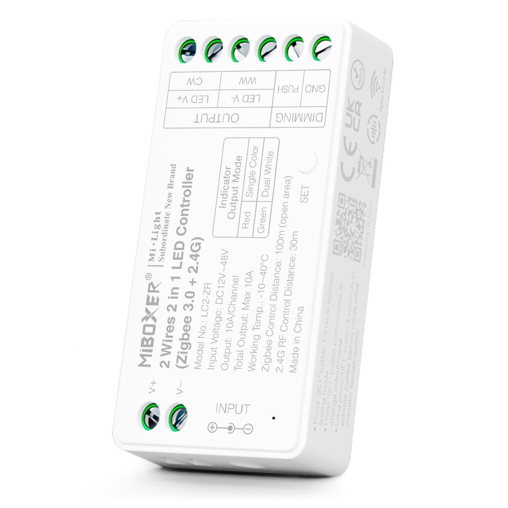 DC12-48V Zigbee 3.0+ 2.4G Miboxer 2 Wires 2 in 1 LED Controller
