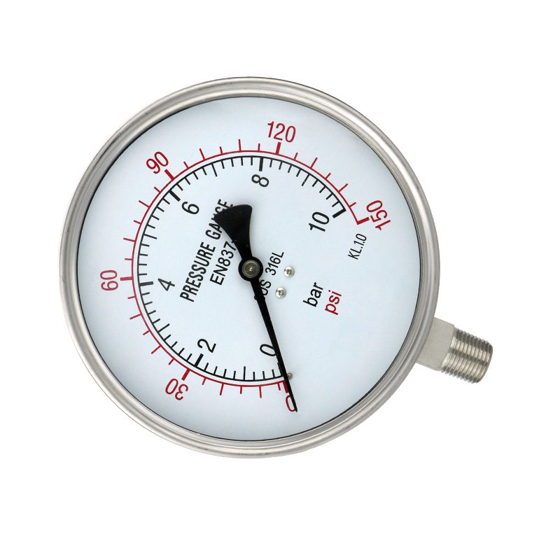 Multiple Specification 10bar 100bar 400bar Manometer Pressure Gauge 304 Stainless Steel 1.6% Gas Oil Pressure Meter