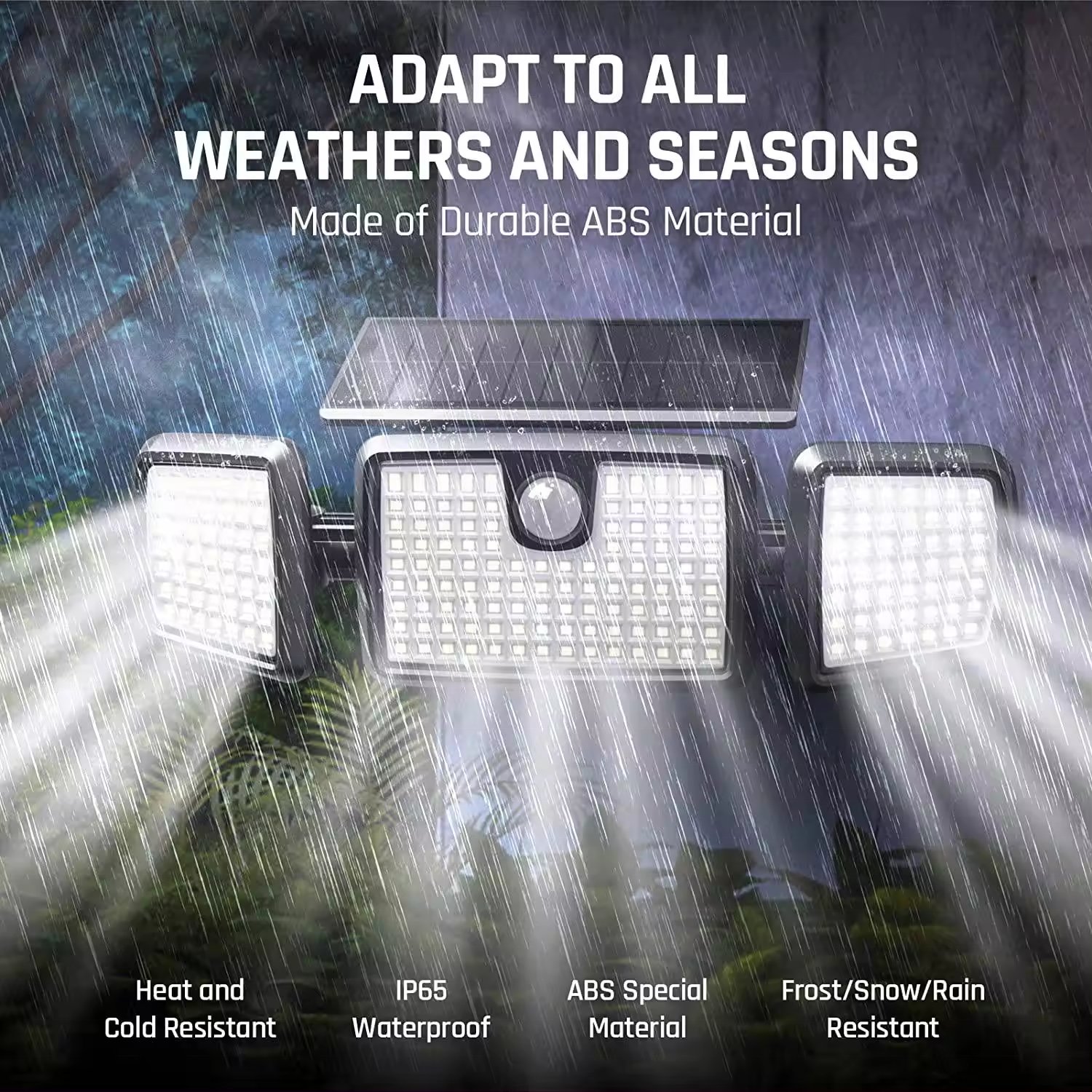 Solar Lights Outdoor 3 Head Solar Motion Lights Outdoor 305 LEDs High Brightness Solar Motion Lights Outdoor for Yard Garden